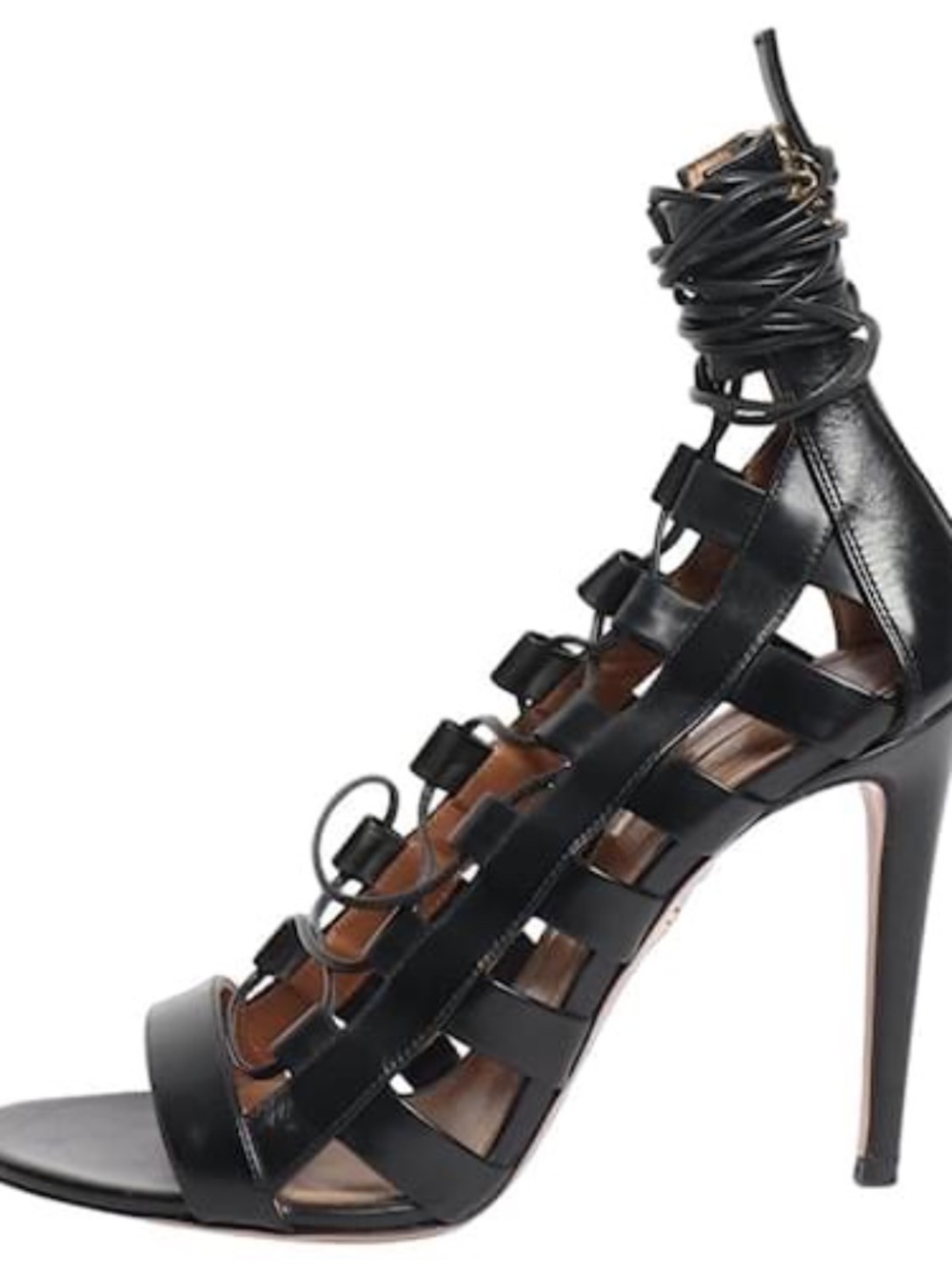 Aquazzura Black Gladiator Sandals